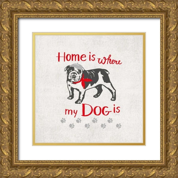 Ferri, Stefania 12x12 Gold Ornate Wood Framed with Double Matting Museum Art Print Titled - HOME Is