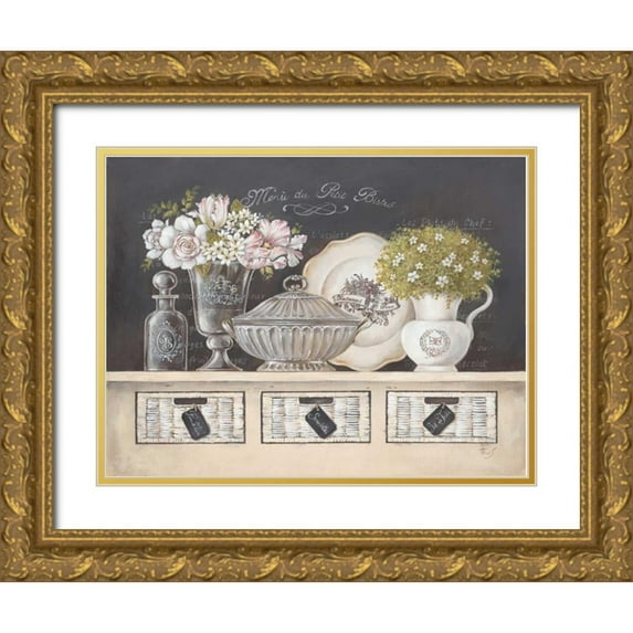 Ferri, Stefania 32x25 Gold Ornate Wood Framed with Double Matting Museum Art Print Titled - Petit Bistro