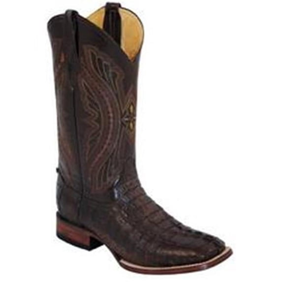 Ferrini 1049309080D Mens Caiman Head Square-Toe Boots Dark Chocolate, 8D