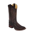 thumbnail image 1 of Ferrini 1049309120D Mens Caiman Head Square-Toe Boots Dark Chocolate, 12D, 1 of 1