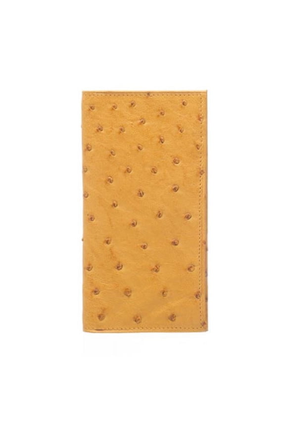 AACKOX Full Quill Ostrich Checkbook Cover - Oryx
