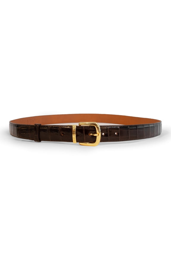 Cowboy Alligator Straight Belt Handmade Nicotine