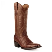 FERRINI Mens American Alligator Stallion French Toe Western Boots, Color Cognac, Size 10-D