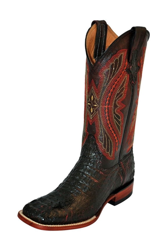 Men's Bronco Pirarucu Print Western Boot Broad Square Toe - 43393-09 10 1/2 EE US