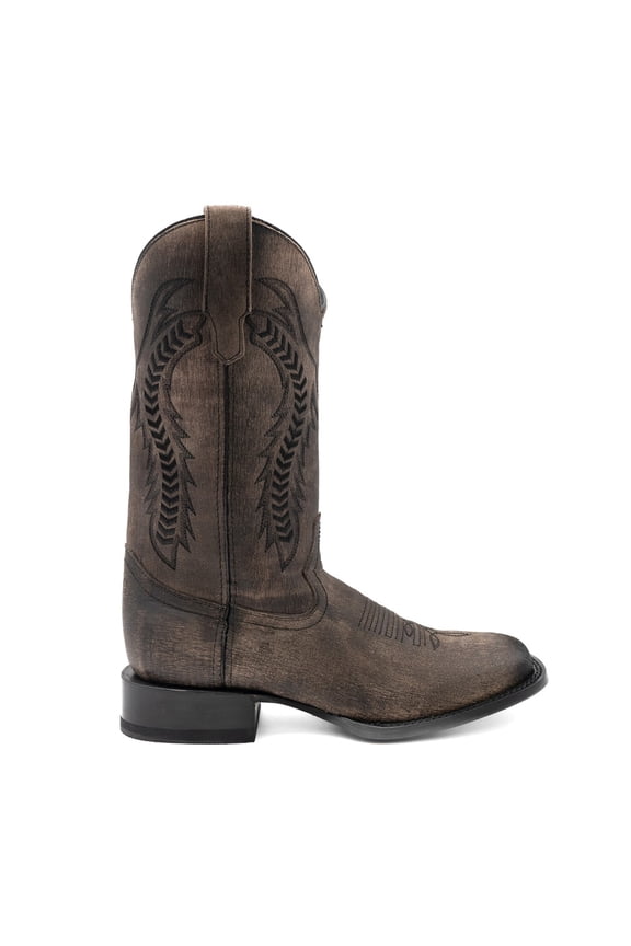 Mens Ashton Embroidered Square Toe Cowboy Mid Calf Boots