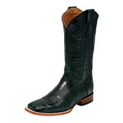 FERRINI Mens American Alligator Stallion Square Toe Black Western Boots, Size 9-D
