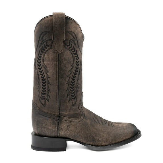 Ferrini Mens Ashton Embroidered Square Toe Pull On Cowboy Mid Calf Boots
