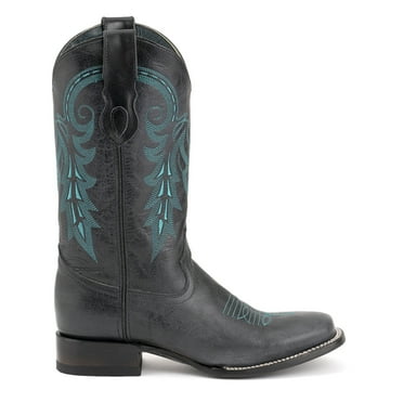 Ferrini Mens Blaze Embroidered Square Toe Cowboy  Mid Calf Boots