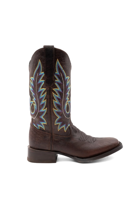 Mens Chase Embroidered Square Toe Cowboy Mid Calf Boots