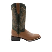 Ferrini Mens Clint Embroidered Square Toe Cowboy Mid Calf Boots