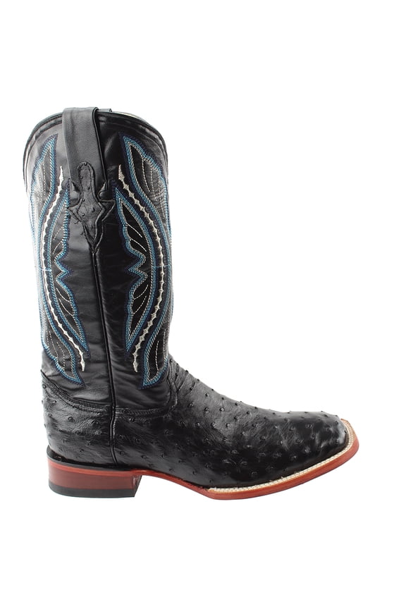 Mens Colt Full Quill Ostrich Square Toe Cowboy Mid Calf Dress Boot