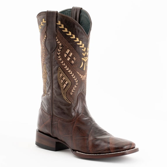 FERRINI Men's Jesse Square Toe Western Boots, Color: Chocolate, Size: 9.5-D