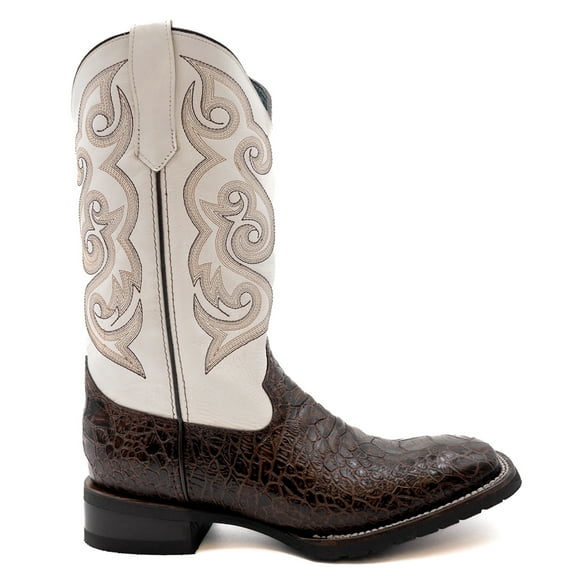 Ferrini Mens Kai Embroidered Square Toe Cowboy  Mid Calf Boots