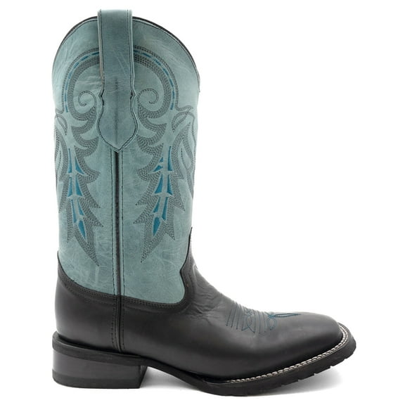Ferrini Mens Maverick Embroidered Square Toe Cowboy Mid Calf Boots