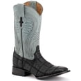 thumbnail image 1 of FERRINI Men's Pinto Ostrich Patchwork S-Toe Boots, Color: Black, Size: 9 (1169304090D), 1 of 6
