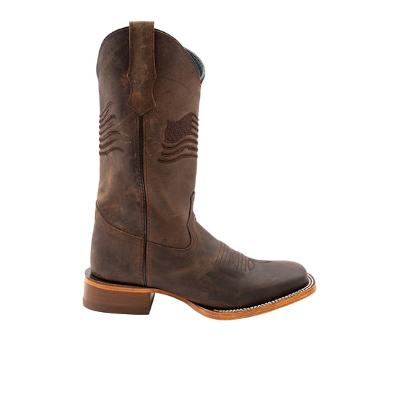 Ferrini Mens Patriot Embroidered Square Toe Cowboy Mid Calf Boots