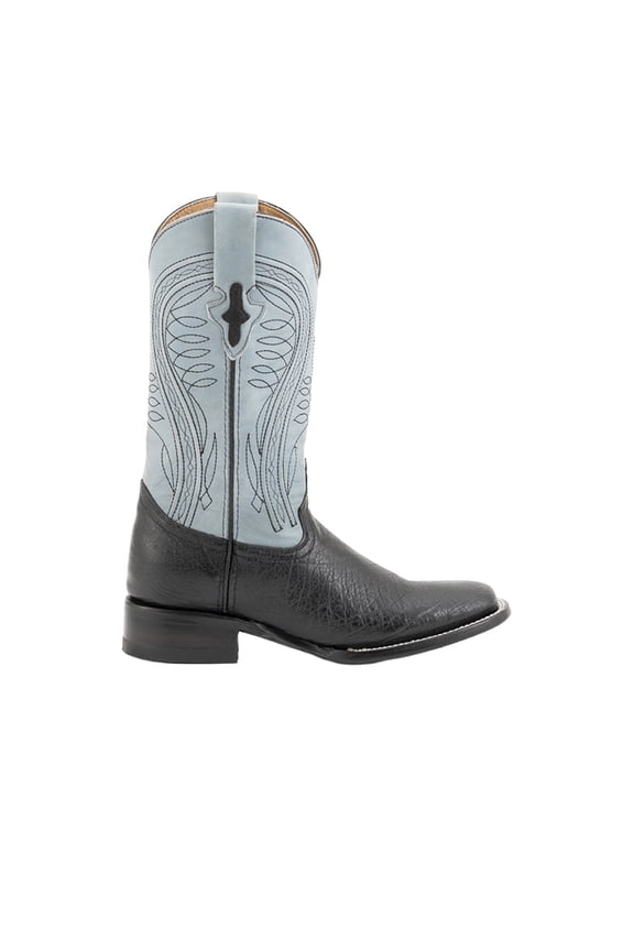 Mens Smooth Ostrich Square Toe Cowboy Mid Calf Boots