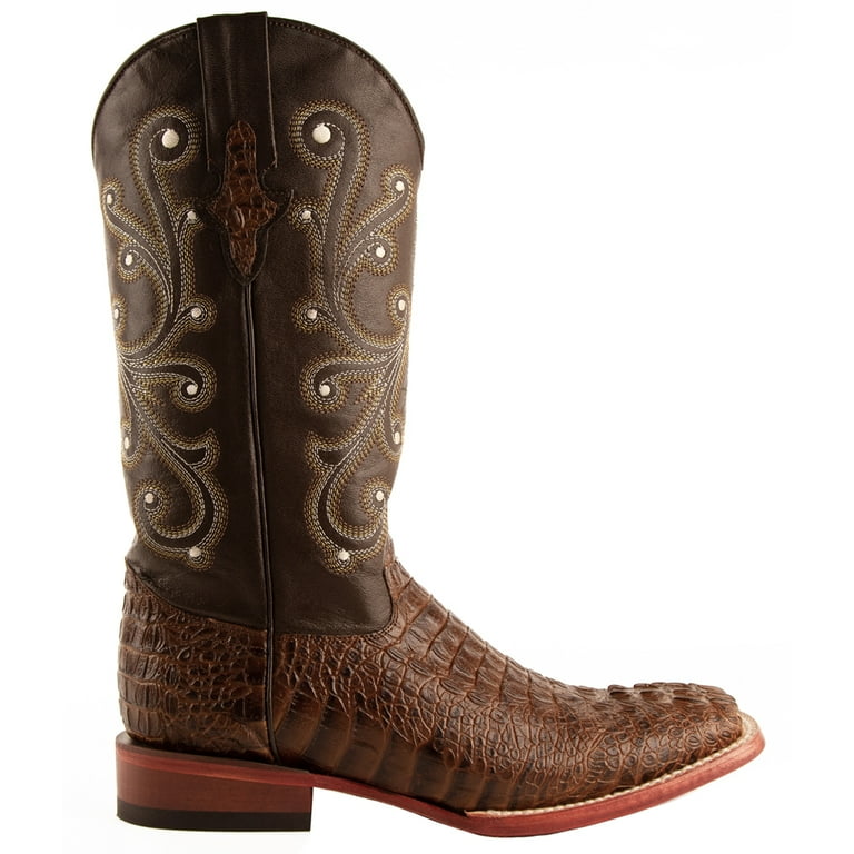 Ferrini Mens Stampede Croco Print Square Toe Cowboy Mid Calf 
