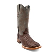 FERRINI Mens Caiman Croc Print Square Toe Boots, Color Sport Rust, Size 9.5-D