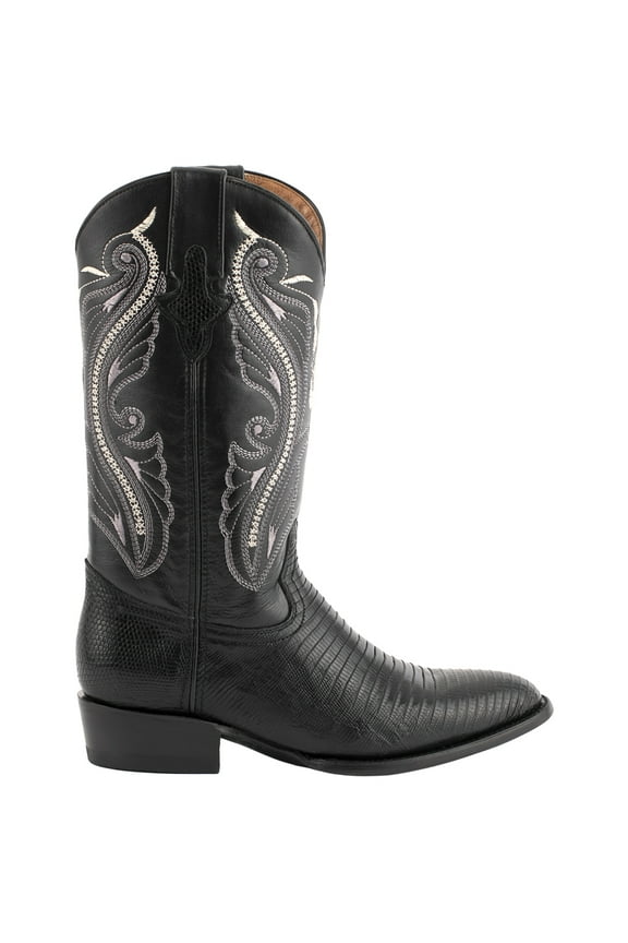 Mens Taylor Teju Lizard Round Toe Cowboy Mid Calf Dress Boots
