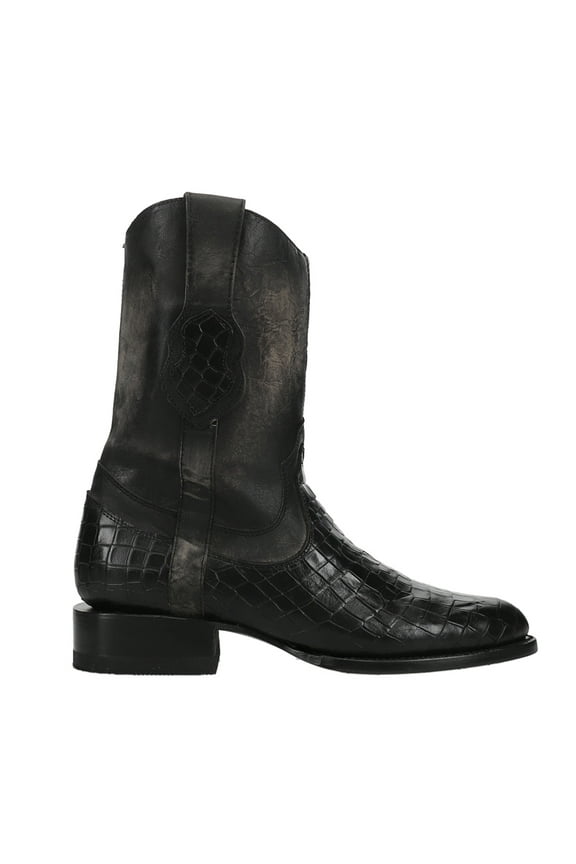Mens Winston Print Round Toe Cowboy Mid Calf Boots