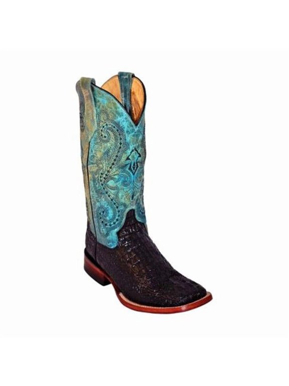 Print Caiman 11B S-Toe Boots for Women - Turquoise - 11B