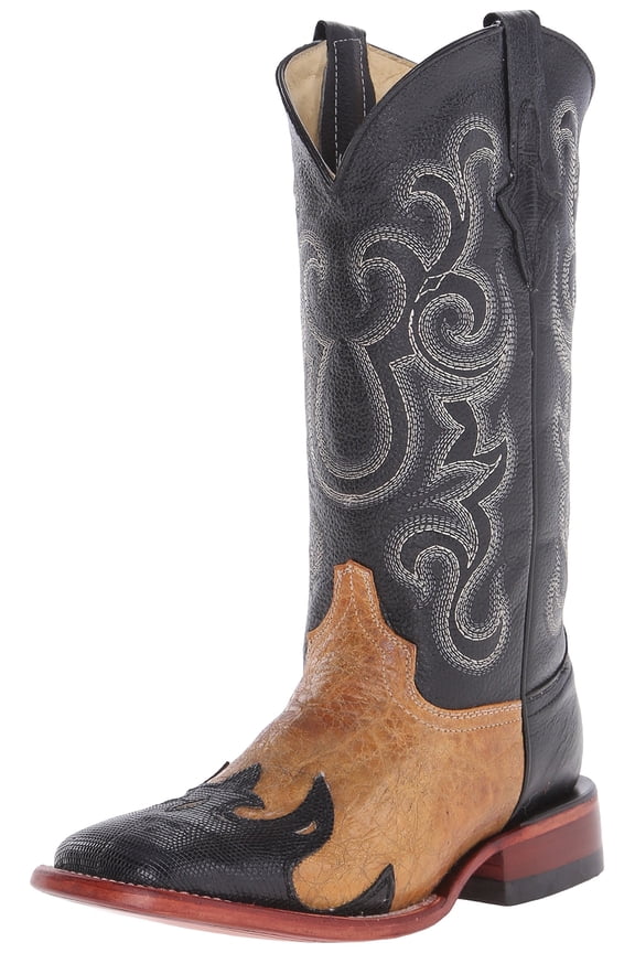 Women's Lizard Wingtip Ladies, Black, 7 B US