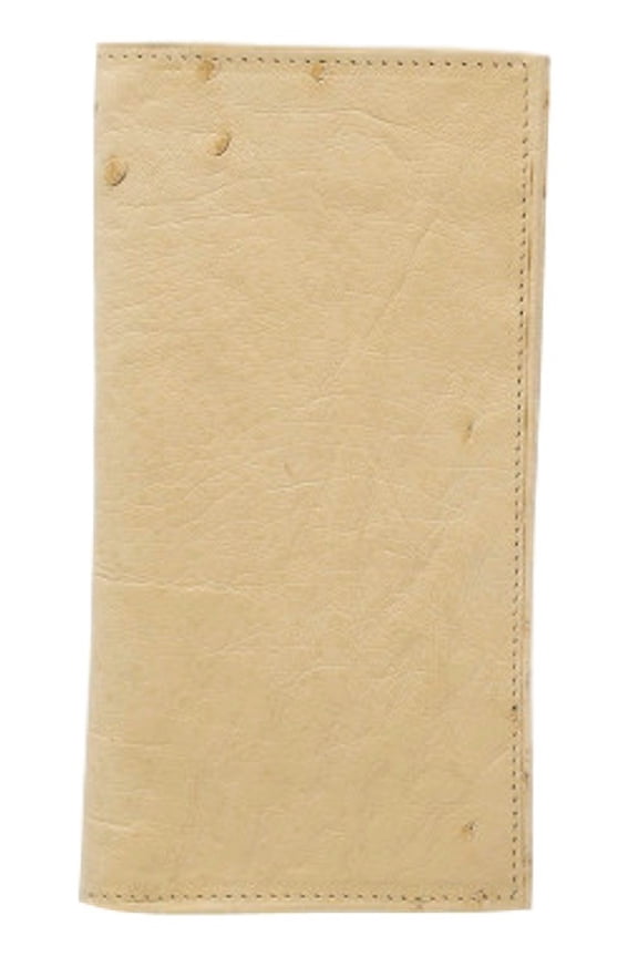 Wallet Mens Checkbook Cover Smooth Ostrich Cash Pocket AA8CK