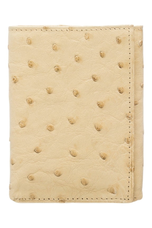 Wallet Mens Trifold Ostrich Quill Slots ID Window AATF