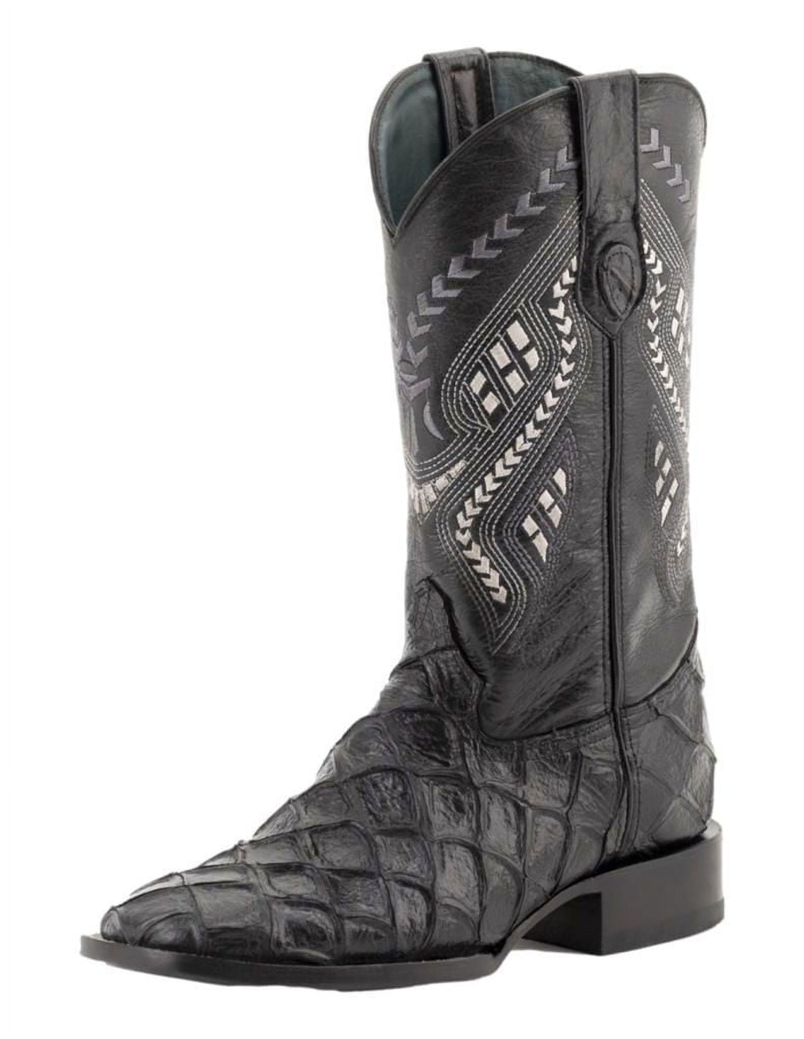 Ferrini Western Boots Mens Bronco Pirarucu Print 13 EE Black 4339304