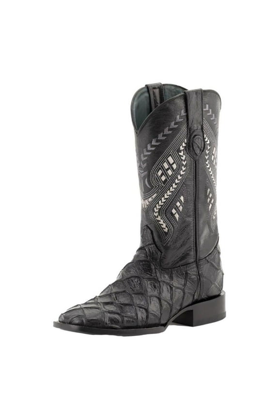 Western Boots Mens Bronco Pirarucu Print Black 43393-04