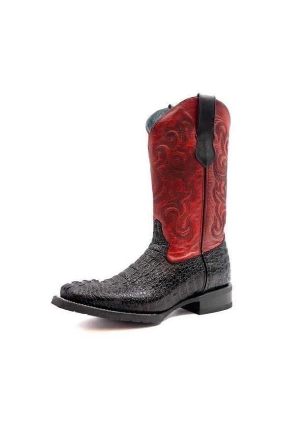 Western Boots Mens Stampede Croc Print Black 40493-04