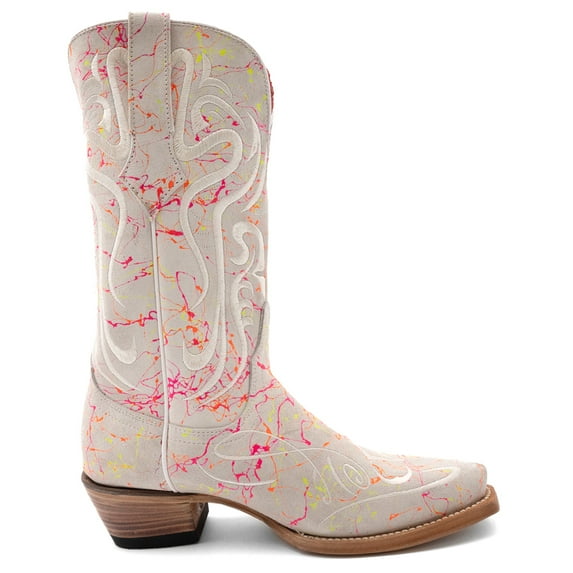 Ferrini Womens Belle Embroidered Snip Toe Cowboy Mid Calf Boots