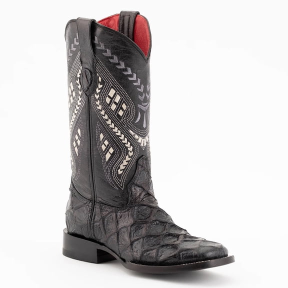 FERRINI Women's Bronco Square Toe Boots, Color: Black, Size: 9.5-B