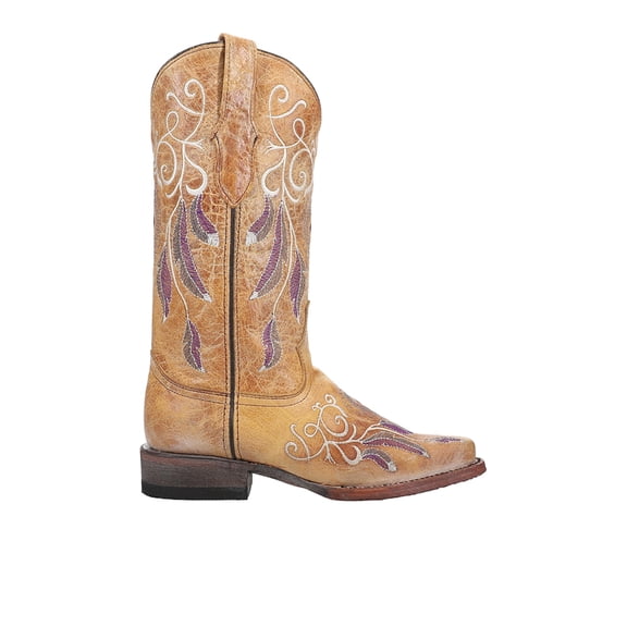 Ferrini Womens Dreamer Embroidered Narrow Square Toe Cowboy  Mid Calf Boots