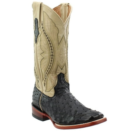 Ferrini Womens Full Quill Ostrich Square Toe Western Cowboy Boots Mid Calf Low Heel 1-2"