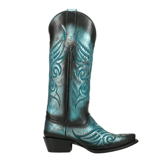 Ferrini Womens Masquerade Metallic Studded Snip Toe Cowboy Tall Boots
