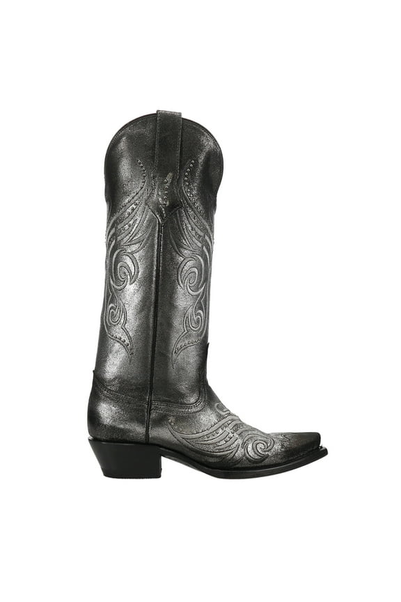 Womens Masquerade Metallic Studded Snip Toe Cowboy  Tall Boots