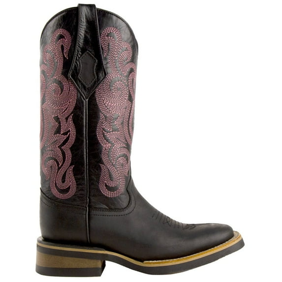 Ferrini Womens Maverick Embroidered Square Toe Dress Boots Mid Calf Low Heel 1-2"