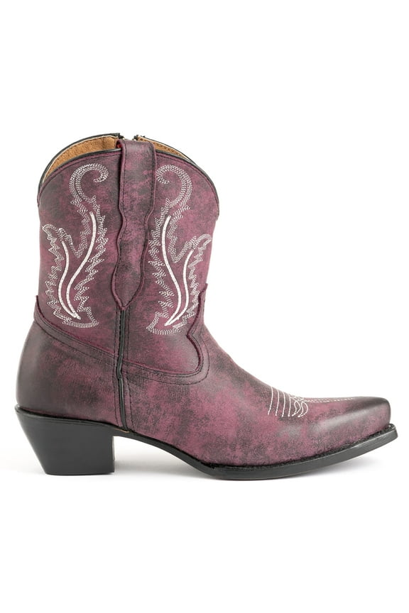 Western Boots Womens Molly 8" Ankle Zip 6.5 B Purple 62311-48