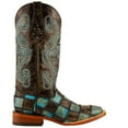 thumbnail image 1 of Ferrini Ladies Patchwork Blk/Teal S-Toe 9½B-Color:Blk/Teal,Size:9½B, 1 of 5