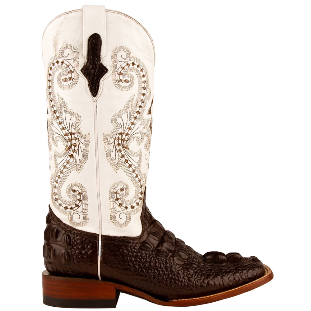 Ferrini Women's Rancher Square Toe Boots Crocodile Print - Black/Purple
