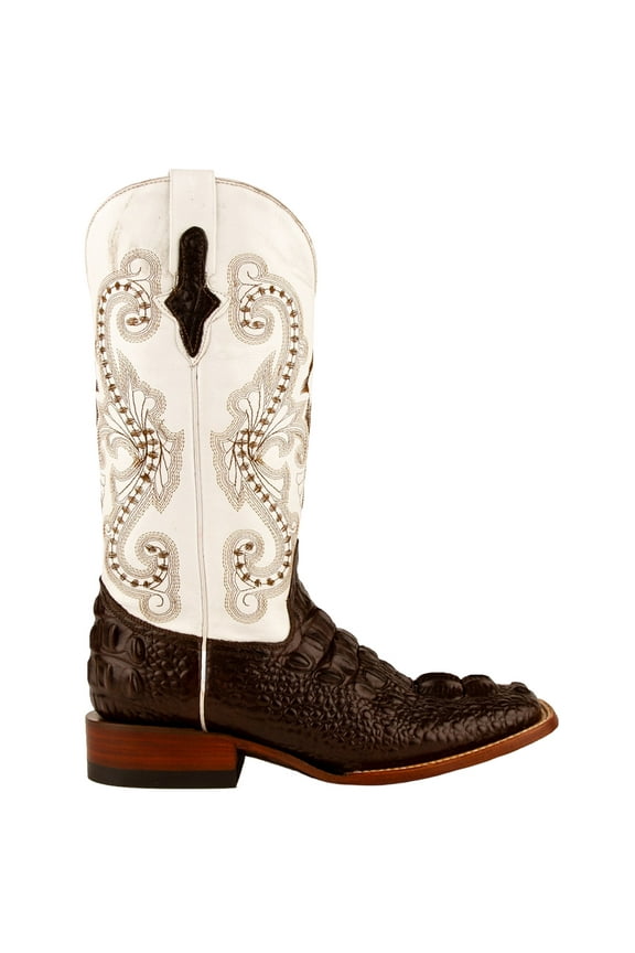 Womens Rancher  Print Embroidered Square Toe Cowboy  Mid Calf Dress