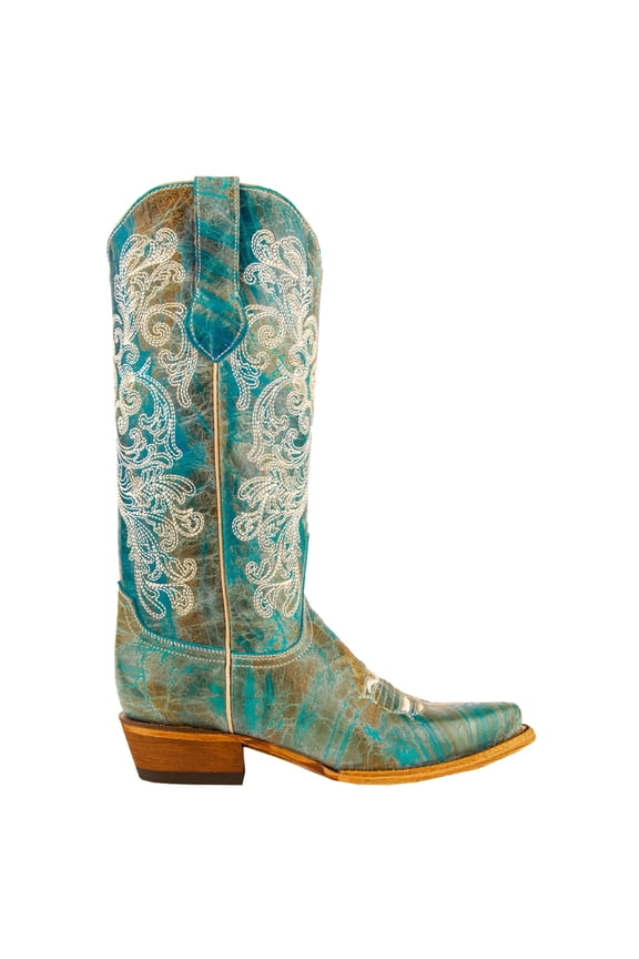 Womens Southern Charm Embroidered Pointed Toe Dress Boots Mid Calf Low Heel 1-2"