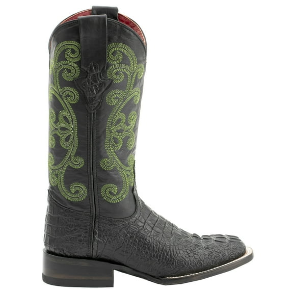 Ferrini Womens Stampede Croco Print Square Toe Cowboy Mid Calf Boots