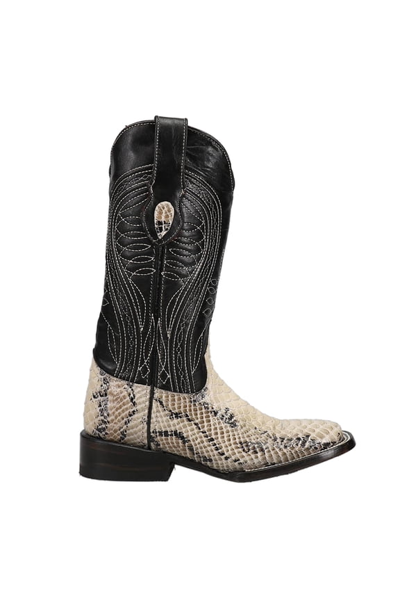 Womens Vibora Snake Print Embroidered Square Toe Cowboy Mid Calf B