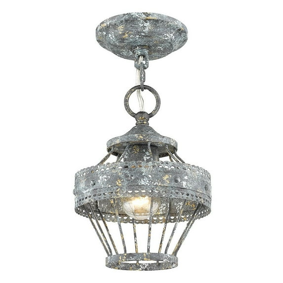 Golden Lighting Ferris 1-Light Semi-flush in Blue Verde Patina