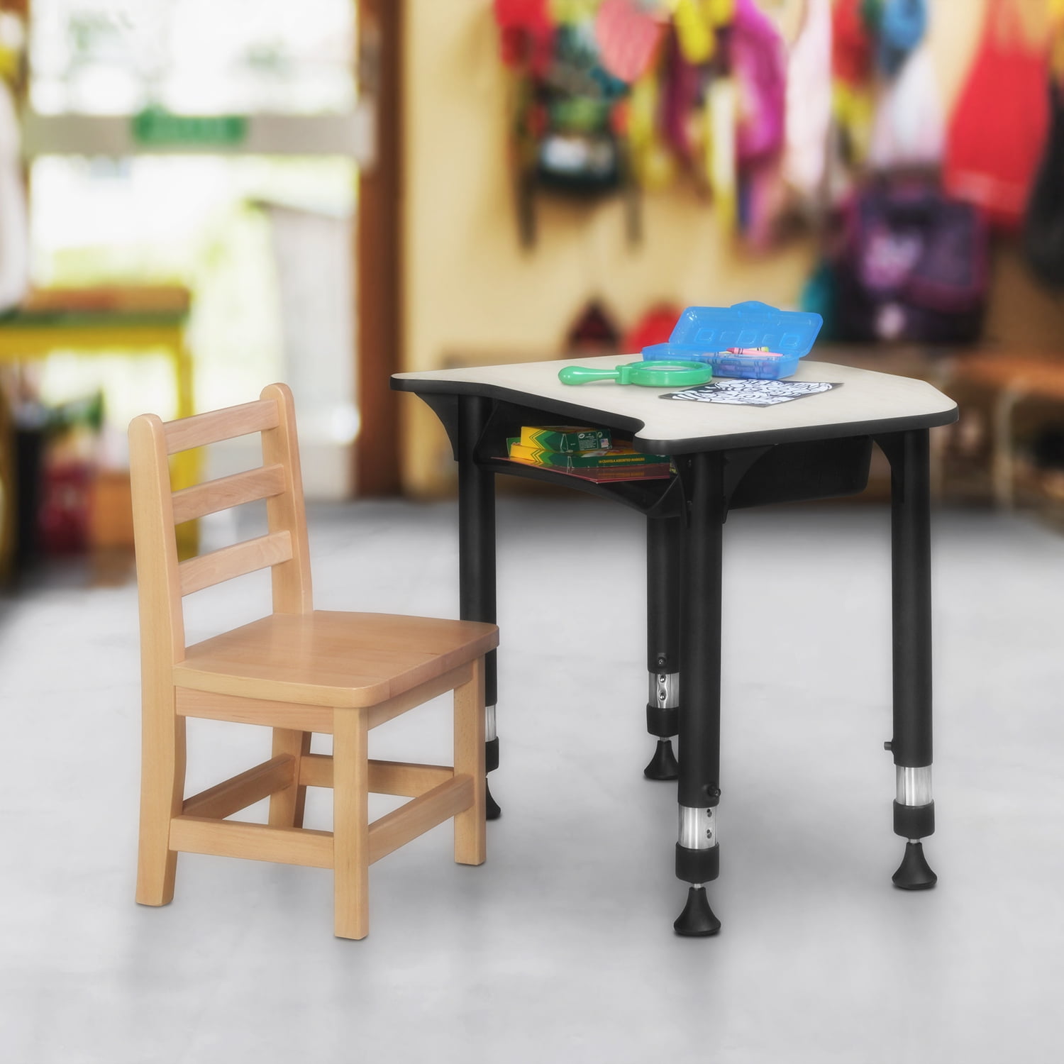Ferris Adjustable Maple Laminate Student Desk 26" x 24"