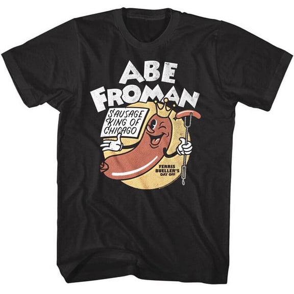 Ferris Bueller's Day Off Abe Froman 2 Black Adult T-Shirt Xl