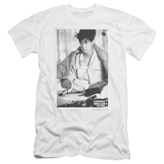 Ferris Bueller Cameron Premium Adult Slim Fit 30/1 T-Shirt White